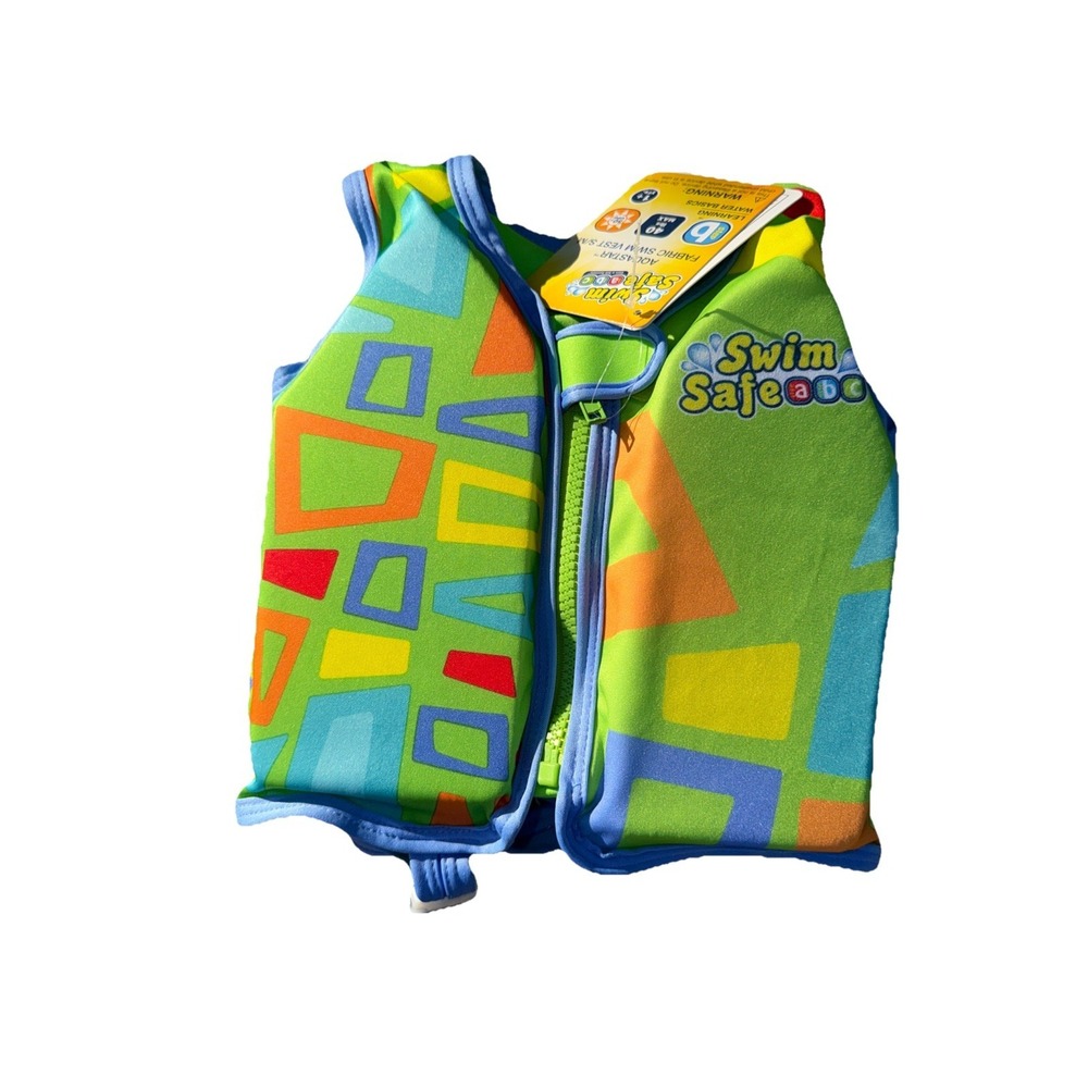 Swim‎ Safe ABC Aquastar Fabric Swim Vest S/M 1+Years 40 Lb New Green